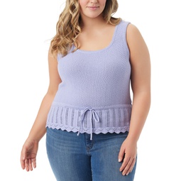 Trendy Plus Size Sierra Drawstring Sweater Tank Top