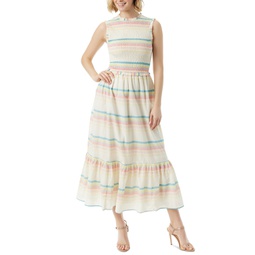 Womens Mira Striped Smocked Maxi Dress