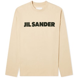Jil Sander Long Sleeve Logo T-Shirt Dark Sand