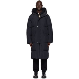 Black Quilted Down Coat 232249M178001