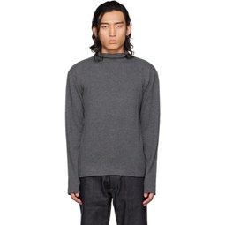 Gray Roll Neck Sweater 222249M201007