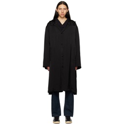 Black Hooded Coat 231249M176007