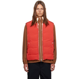 Brown & Red Jacket & Down Vest Set 231249M178001