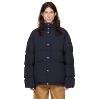 Navy Funnel Neck Down Jacket 222249M178012