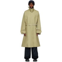 Green Belted Trench Coat 232249M184000