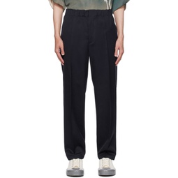 Navy Tapered Trousers 231249M191063