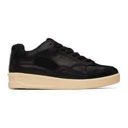 Black Perforated Sneakers 231249M237008
