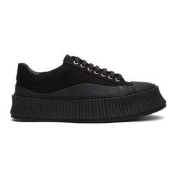 Black Canvas Platform Sneakers 221249M237006
