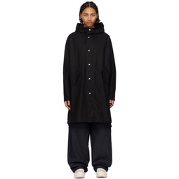 Black Press-Stud Coat 222249M180092