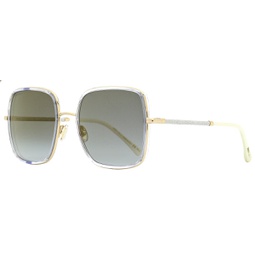 womens square sunglasses jayla lojfq gold/crystal/white 57mm