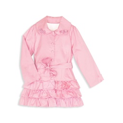 Little Girls & Girls Pink Ruffled Coat