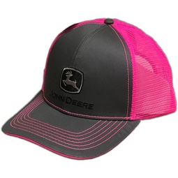 John Deere Grey with Neon Pink Mesh Snapback Hat - 23080418CH00