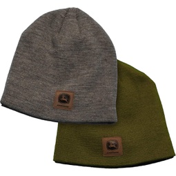 John Deere Package of 2 Stocking Caps Gray and Olive Green Beanies