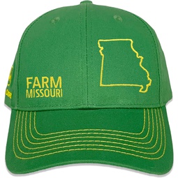 John Deere Farm State Pride Full Twill Hat-Green and Yellow