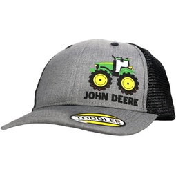 John Deere 3D Rubber Tractor Print Toddler Baseball Hat Cap-Charcoal-One Size