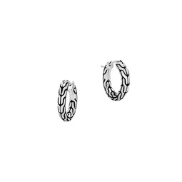 Classic Chain Silver Extra-Small Hoop Earrings
