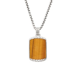 Chain Silver Tiger Eye Pendant Necklace