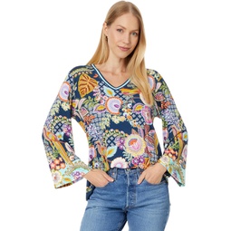 Johnny Was The Janie Favorite V-Neck Kimono Sleeve Tee- Wild