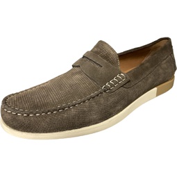 Johnston & Murphy Gray Textured Suede Loafer 12