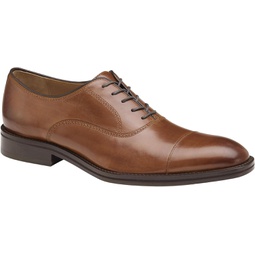 Johnston & Murphy Men’s Meade Cap Toe Shoes Dress Shoes for Men Italian Leather Shoes Leather & Rubber Sole Removable, Molded Cushioned Insole
