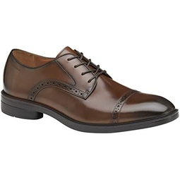 Johnston & Murphy Men’s Ronan Cap Toe Shoes Dress Shoes for Men High Rebound Outsole Leather Upper & Lining Removable, Molded Cushioned Insole