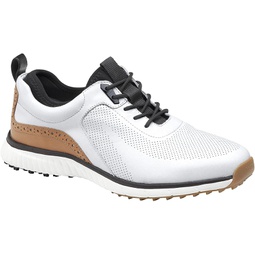 Johnston & Murphy Mens XC4 H1-Luxe Size 14 White Leather Hybrid Golf Shoes