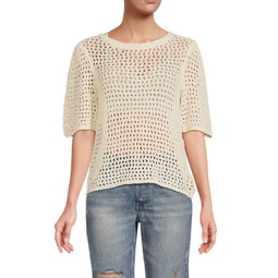 Open Knit Solid Top
