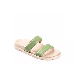 Journee Collection Womens Stellina Footbed Slide - Olive