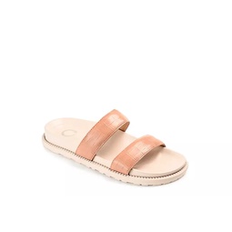 Journee Collection Womens Stellina Footbed Slide - Pink