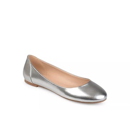 Journee Collection Womens Kavn Flat - Silver