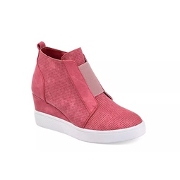 Journee Collection Womens Clara Wedge Sneaker - Pink