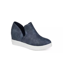 Journee Collection Womens Cardi Wedge Sneaker - Blue