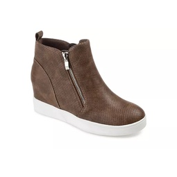 Journee Collection Womens Pennelope Wedge Sneaker - Brown