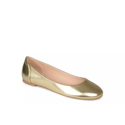 Journee Collection Womens Kavn Flat - Gold