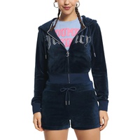 Womens Juicy Couture Classic Juicy Hoodie With Front Bling