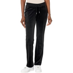 Juicy Couture Rib Waist Velour Pants with Drawcord