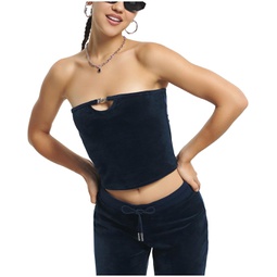 Juicy Couture Solid Long Tube Top With Hardware