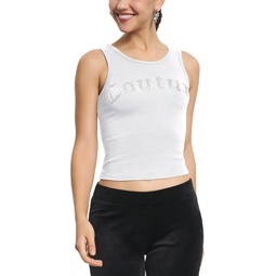 Juicy Couture Couture Fitted Tank With Curved Hotfix