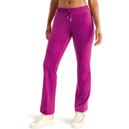 Womens Juicy Couture Rib Waist Velour Pants with Drawcord