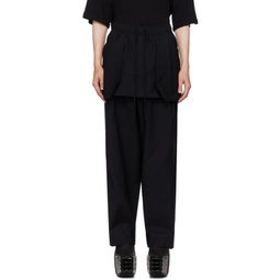 Black Armored Wide Trousers 232420M191000