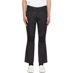 Gray Ruched Trousers 232253M191005
