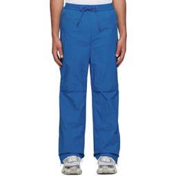 Blue Side Zip Trousers 241343M191006