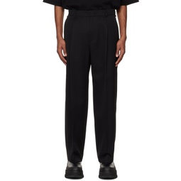 Black Pleated Trousers 231343M191001