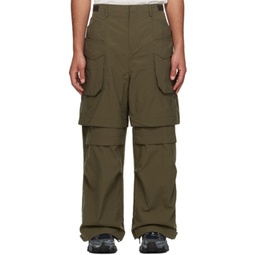 Green Layered Cargo Pants 241343M188002