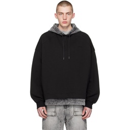 Black Layered Hoodie 241343M202018