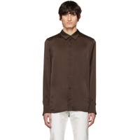 Brown Semi Sheer Shirt 231054M192000