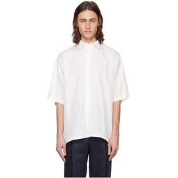 White Spread Collar Shirt 241194M192003