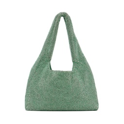 Green Mini Crystal Mesh Armpit Bag 222493F048004