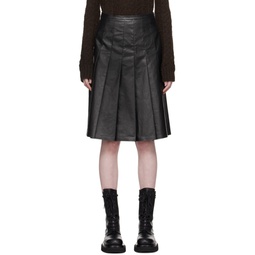 Black Coated Midi Skirt 241278F090001