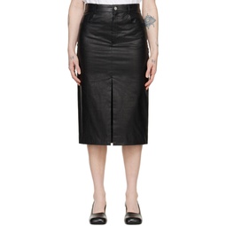 Black 5 Pocket Midi Skirt 241278F090003